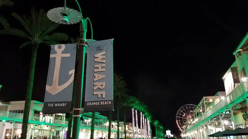 the wharf at night time 
